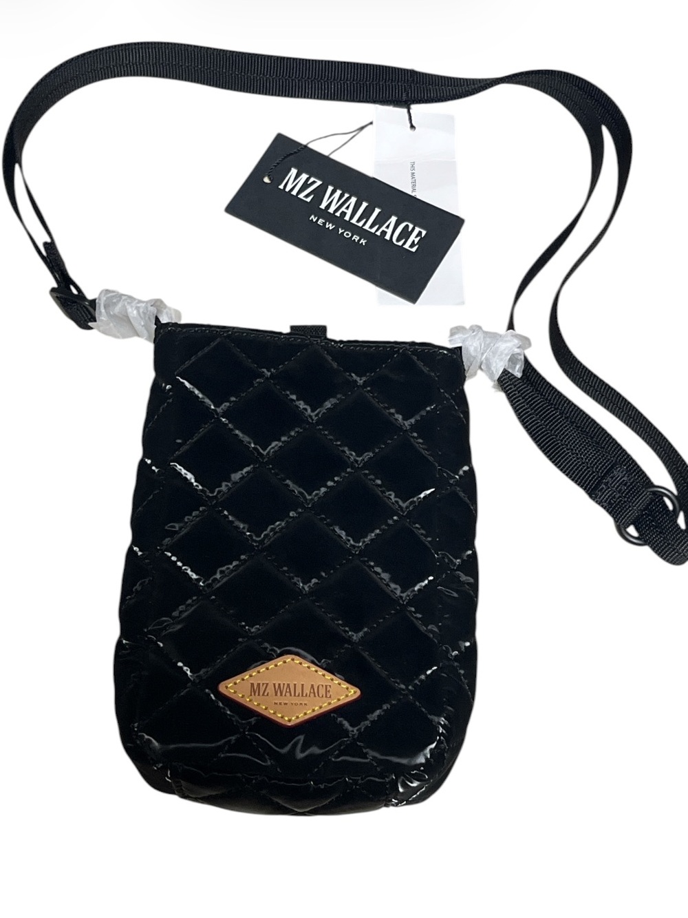 MZ Wallace Black Quilted Crossbody Phone Pouch